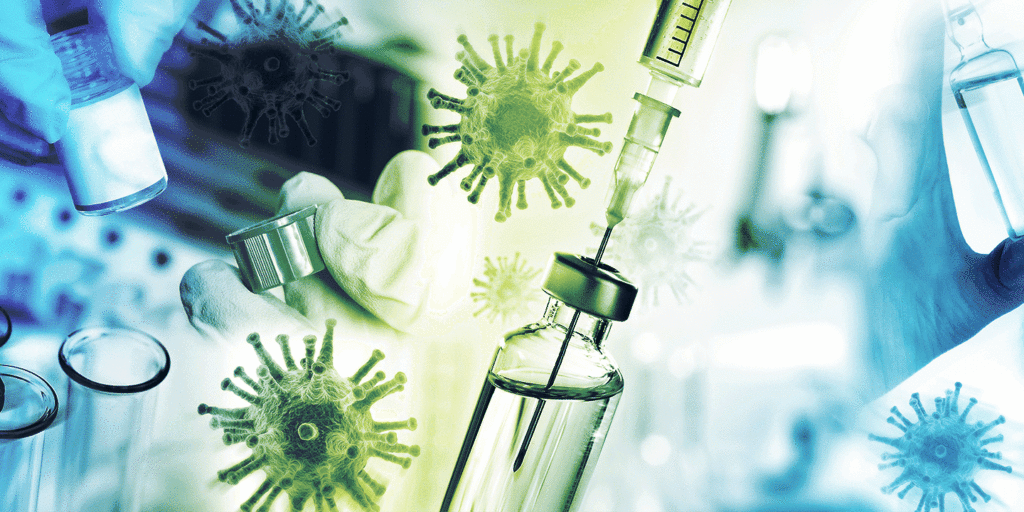 Medical vaccine research and virus protection laboratory concept