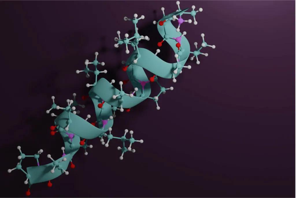 3D molecular structure and medical biotechnology illustration
