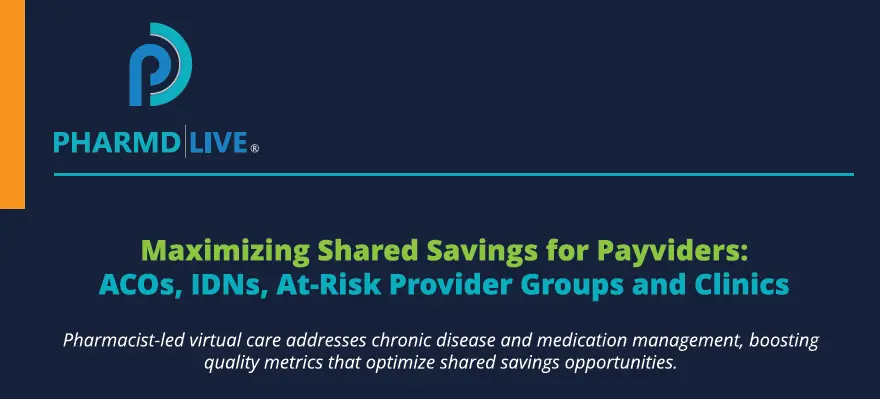 Healthcare press release banner about pharmacist-led virtual care and shared savings solutions